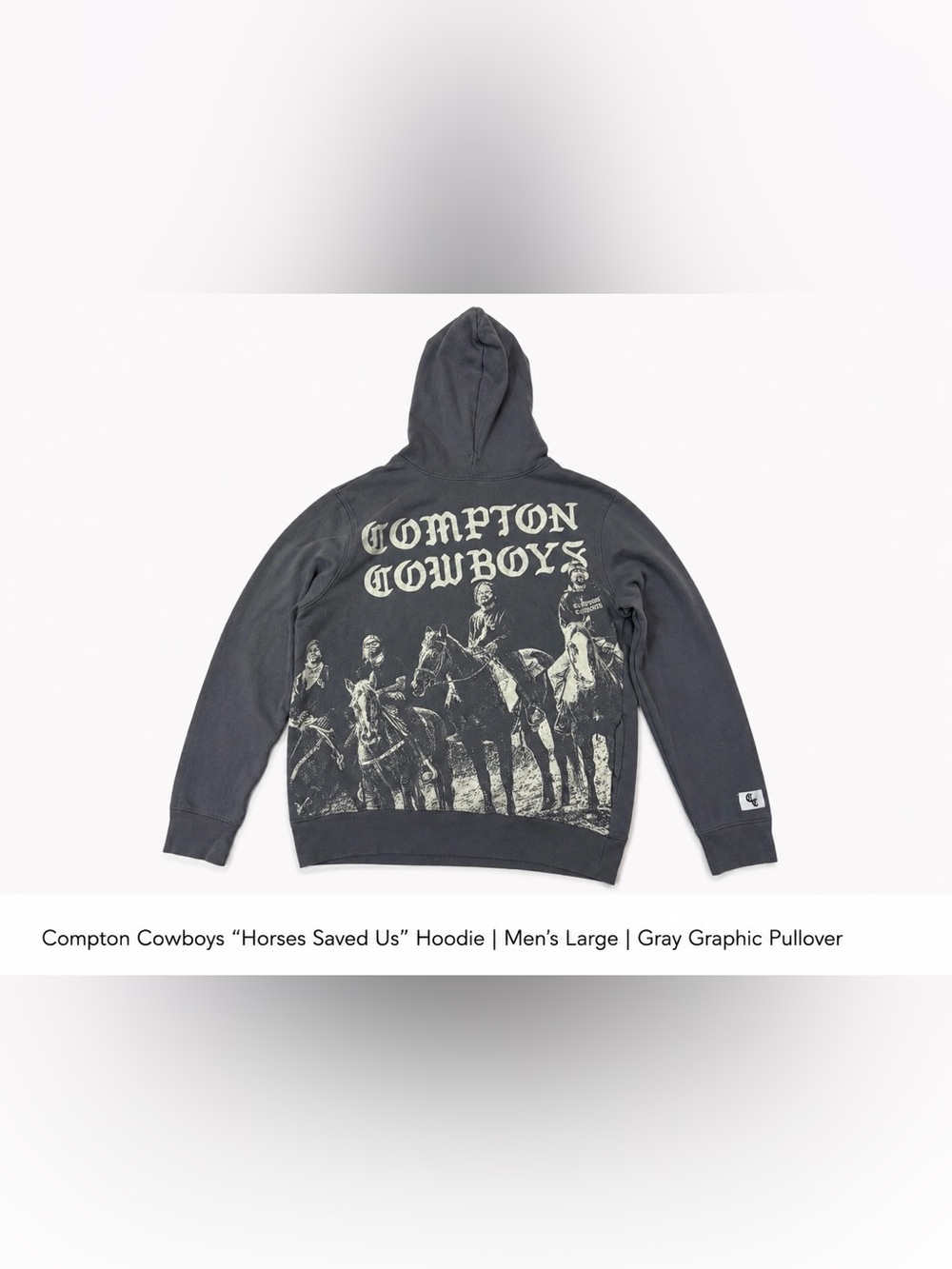 Gray 'Compton Cowboys' Graphic Hoodie - Men's Medium